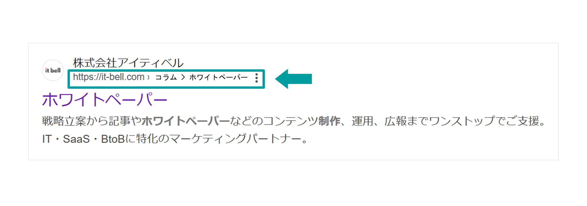 パンくずリストの検索結果の表示