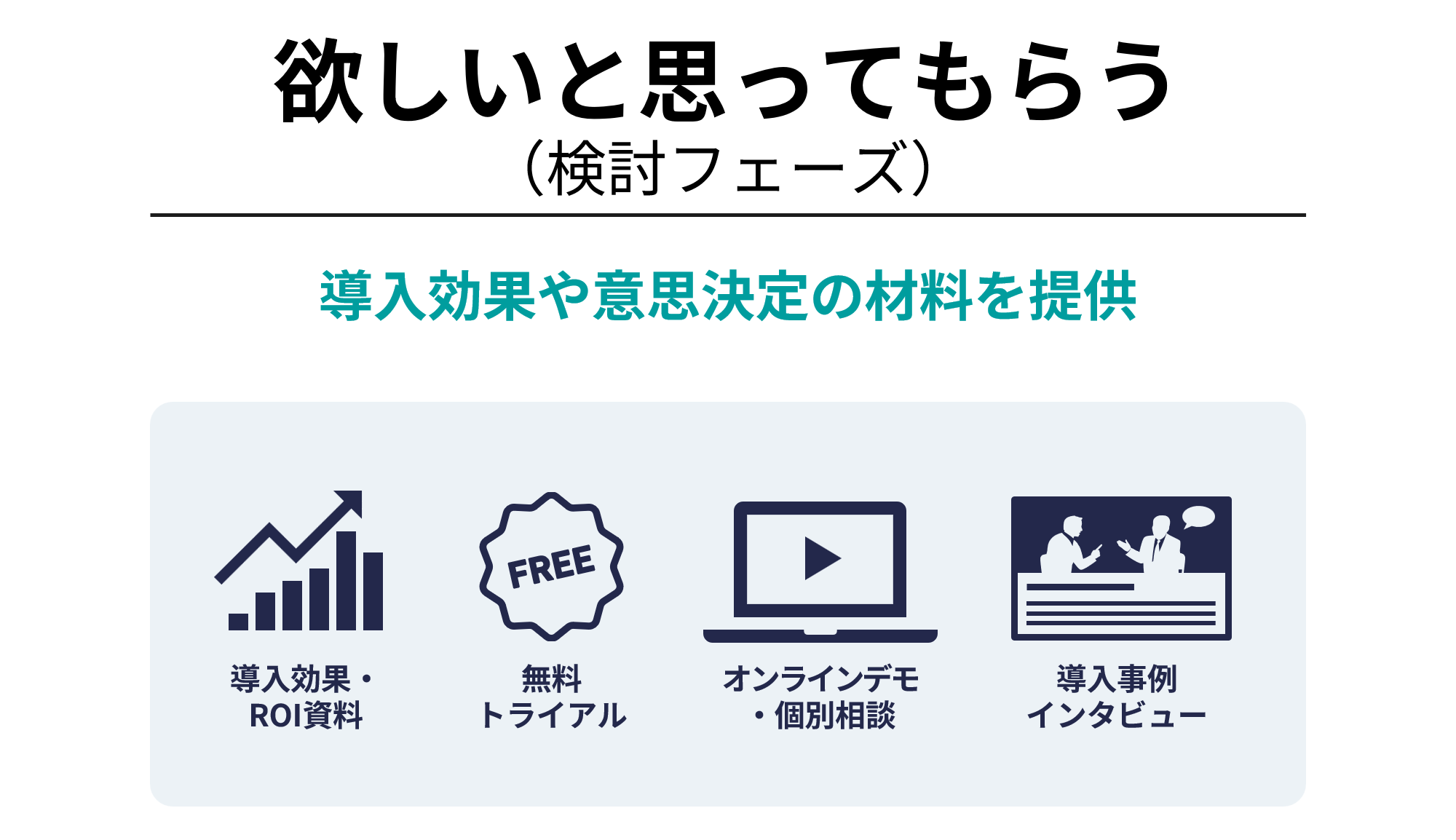 欲しいと思ってもらう